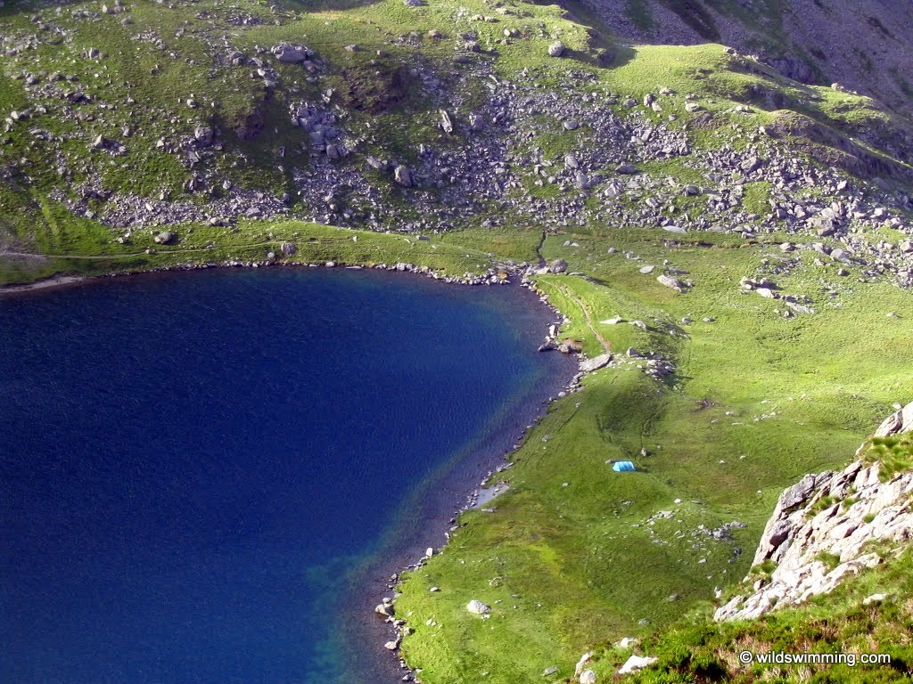 An aerial view of Llyn Cau, Cadair Idris.