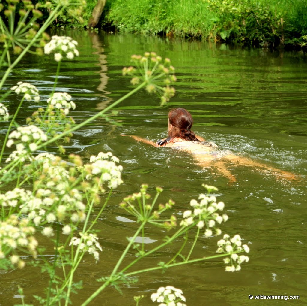 A woman swimming at River Little Ouse in Santon.