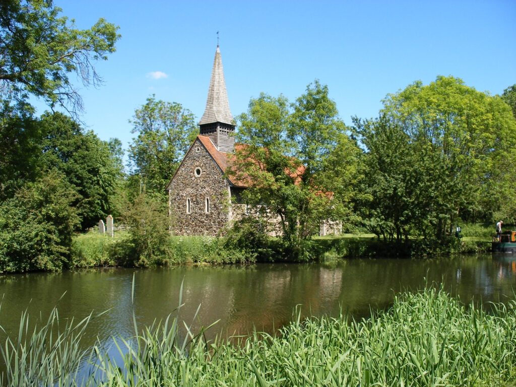 Ulting church from theriver Chelmer by barbara robinson