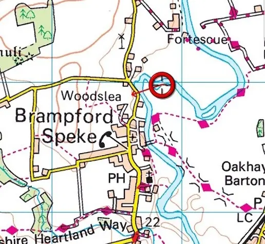 Brampford Speke map
